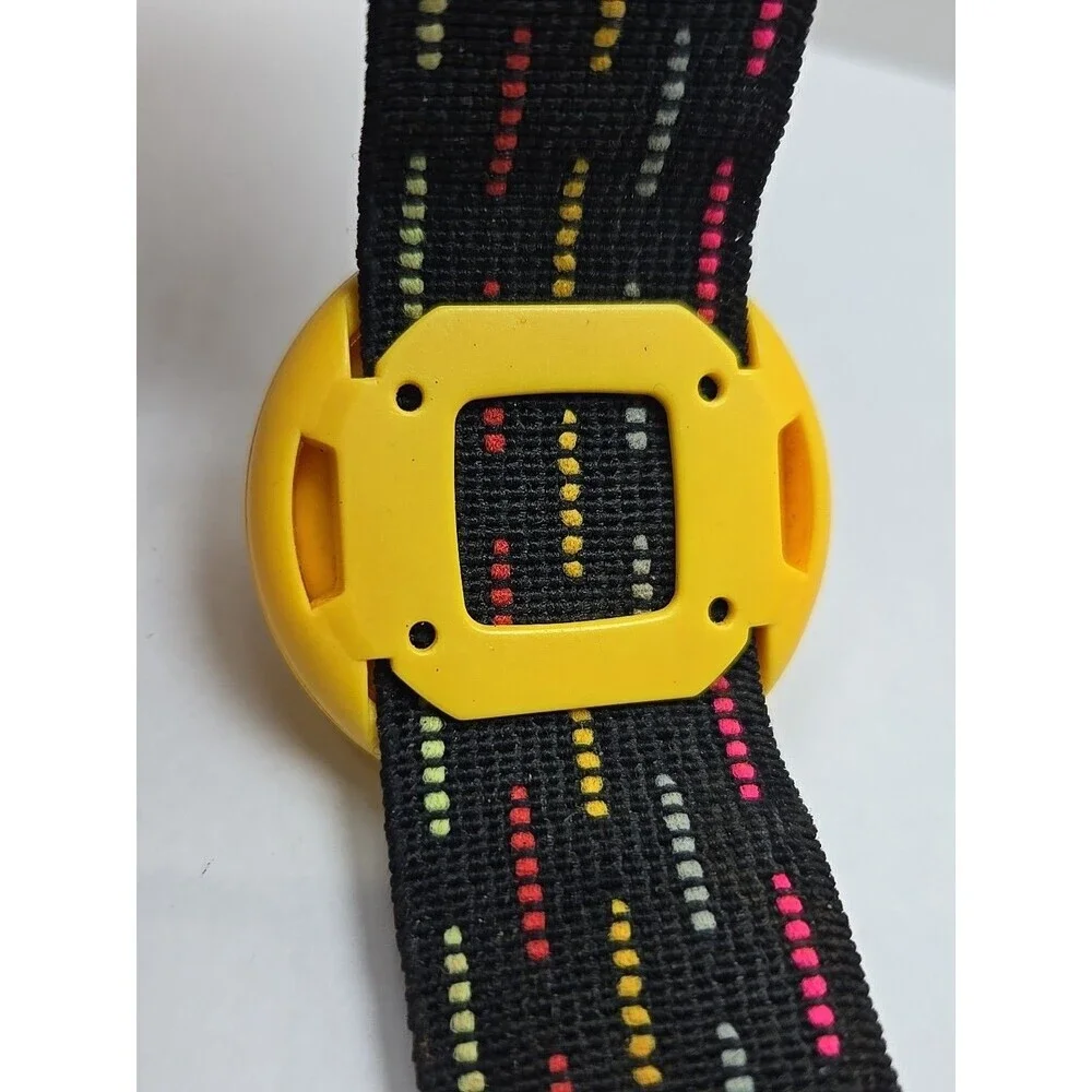 Vintage Retro Yess Yellow Watch New Battery Red Numbers Polka Dot Strap Funky